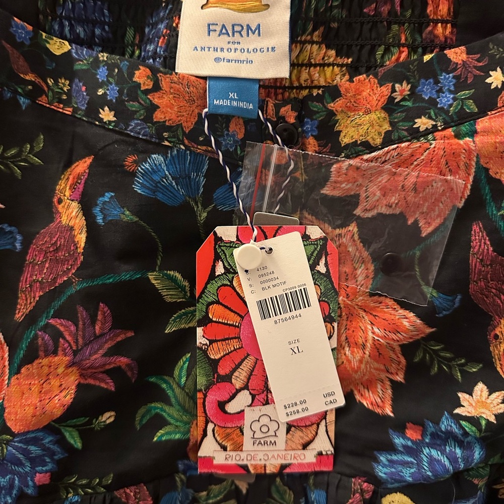 Anthropologie Farm Rio Short-Sleeve Sweetheart Dress - Picture 2 of 3